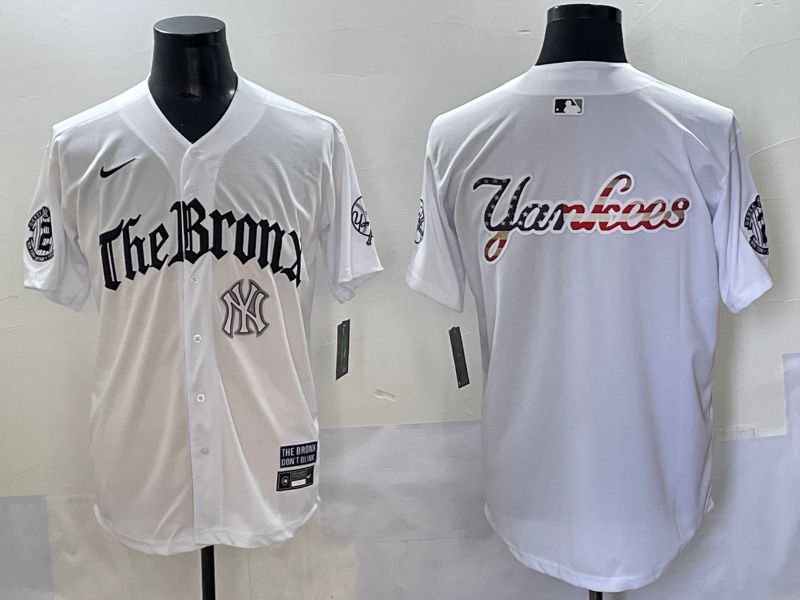Men 2025 New York Yankees Blank White Five generations Joint Name Nike MLB Jersey style 11